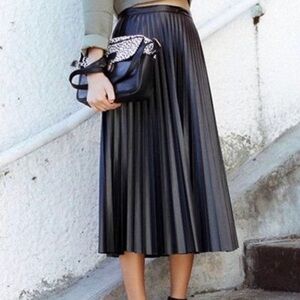 7 Four All Mankind Black Faux Leather Skirt